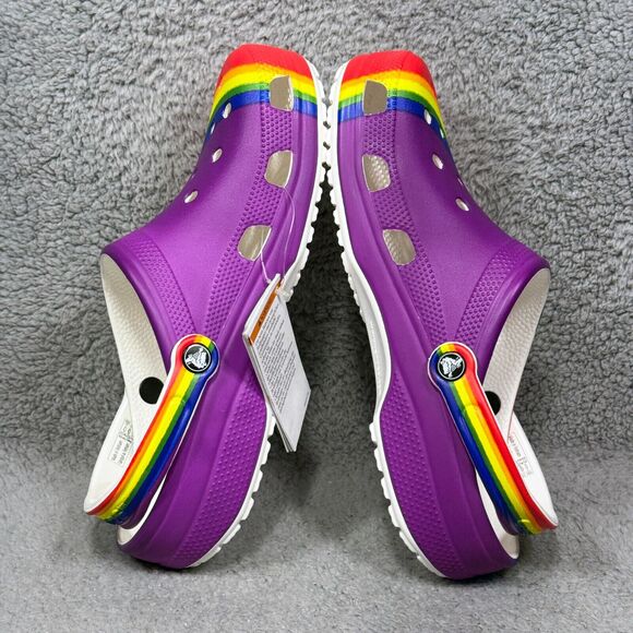 Crocs Classic Rainbow Dye Mens Size 10 Slip On Clogs Shoes Multicolor 208106-93R - Picture 6 of 10